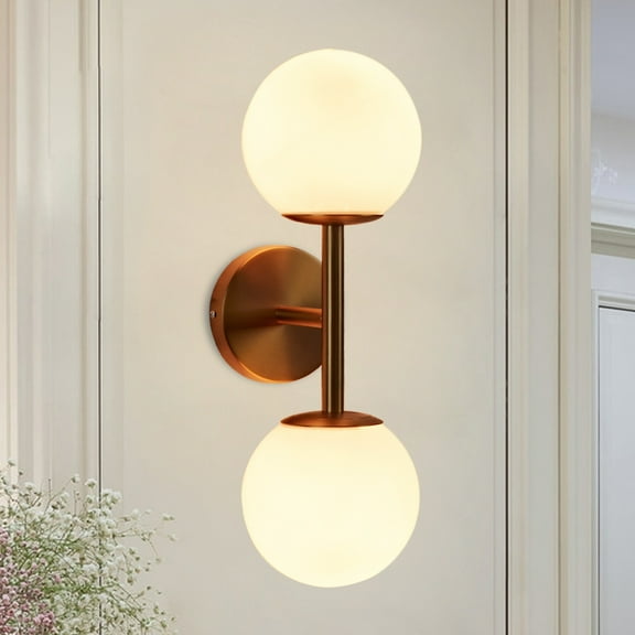 Cast Fiberglass Glow Sconce, Brass Hand-wrapped Split Wall Light, Modern Milk Glass Shade Sconce, Wall Mounted Lights, Kitchen Wall Light, Bathroom Wall Sconce, Indoor Wall Lamp