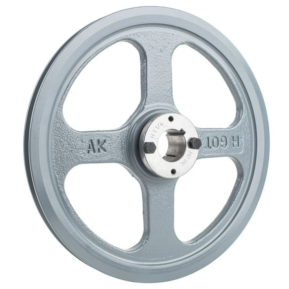 Masterdrive Cast Iron 10.75" Single Groove Pulley for Belt A Section 4L with 1-1/8" Sheave Bushing AK109H