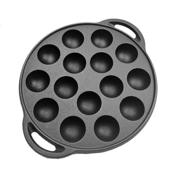 Cast Iron 15 Hole Takoyaki Pan For Balls And Desserts Works On All Cooktops