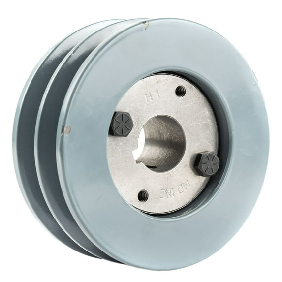 Masterdrive Cast Iron 4.5" Dual Groove Pulley Belt B Section 5L with 1" Sheave Bushing 2BK47H