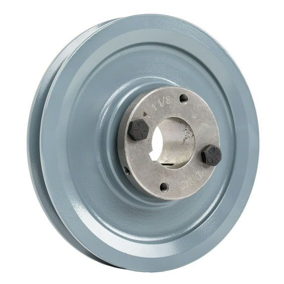 Masterdrive Cast Iron 4.75" Single Groove Pulley Belt B Section 5L with 1-1/8" Sheave Bushing BK50H