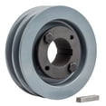 thumbnail image 2 of Cast Iron 4 Inch Dual Groove Pulley Belt - A Section 4L With 1-1/8" Sheave Bushing Included 2 of 6