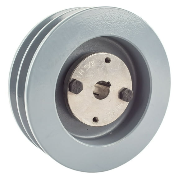Masterdrive Cast Iron 5.5" Dual Groove Pulley Belt B Section 5L with 5/8" Sheave Bushing 2BK57H