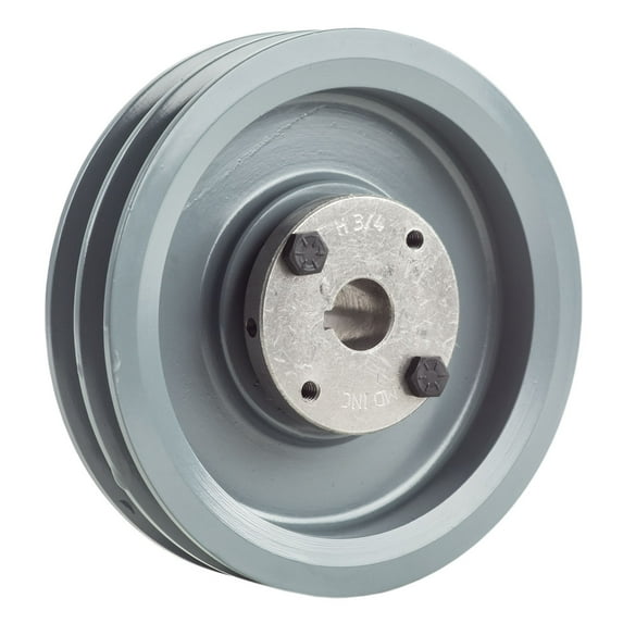 2AK61H Cast Iron 6" Dual Groove Pulley for Belt A Section 4L with 3/4" Sheave Bushing