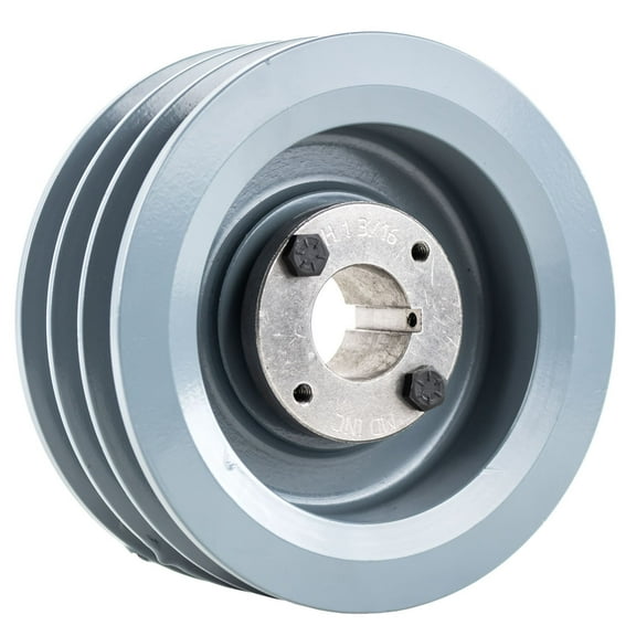 Masterdrive Cast Iron 6" Inch 3 Groove Pulley Triple Belt B Section 5L and 1-3/16" Sheave Bushing 3BK62H
