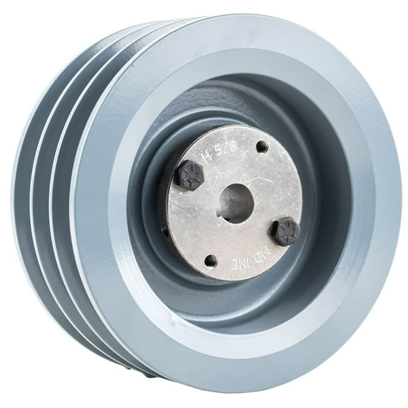 Masterdrive Cast Iron 6" Inch 3 Groove Triple Belt B Section 5L with 5/8 Inch Sheave Bushing 3BK62H