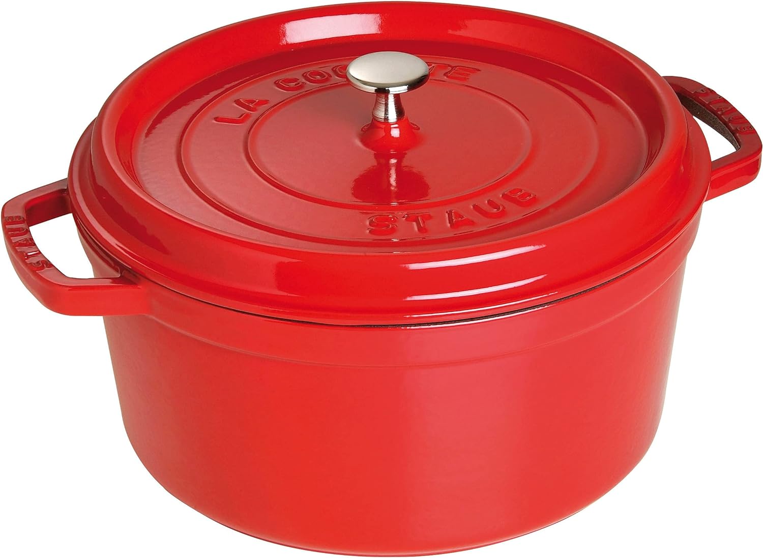 Cast Iron 7qt Round Cocotte Cherry, Made in France