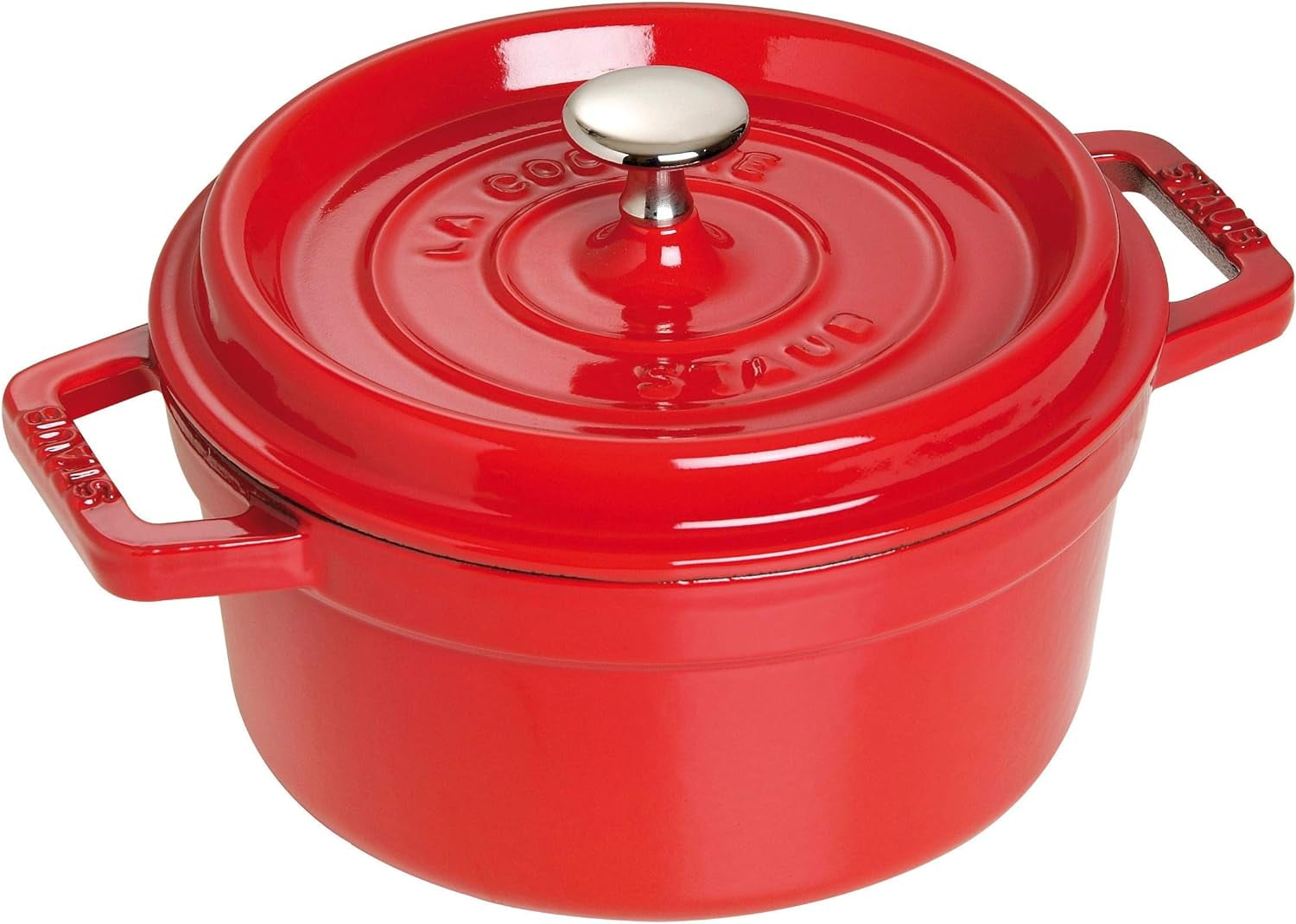 Cast Iron 9qt Round Cocotte Cherry, Made in France