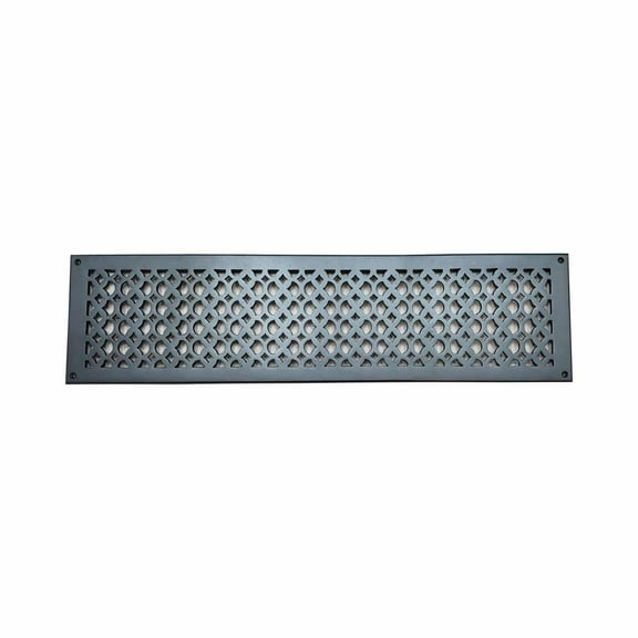 Cast Iron Air Return Grill | Powder Coated Return Vent Covers For HVAC Duct | Air Vent Covers for Floors, Walls & Ceiling | Size 6" x 28" VR-100 | Black