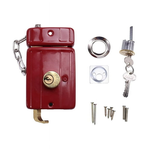Cast Iron Anti-Theft Lock Exterior Door Multiple Insurance Security Household Indoor Dormitory with Key Wooden Door Lock