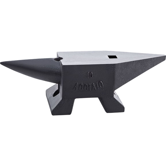 Cast Iron Anvil, 22 Lbs/10kg Single Horn Anvil, with Large Countertop and Stable Base, High Hardness Rugged Round Horn Anvil Blacksmith, for Shaping, Bending