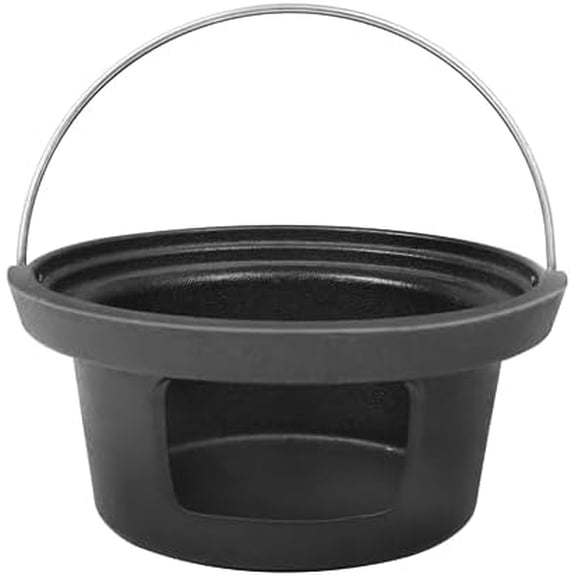 Cast Iron Ash Can with Handle for Kamado Joe Junior Grill, High Temperature Resistance Heavy Cast Iron Charcoal Ash Collector for Kamado Joe JR Accessories$$Garden & Patio