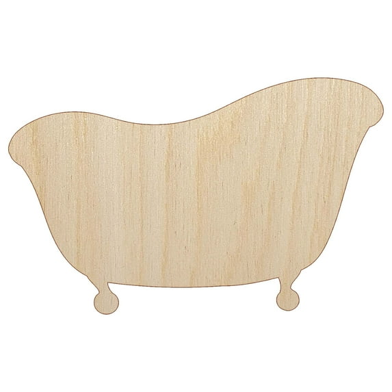 Cast Iron Bath Tub Wood Shape Unfinished Piece Cutout Craft DIY Projects - 6.25 Inch Size - 1/8 Inch Thick