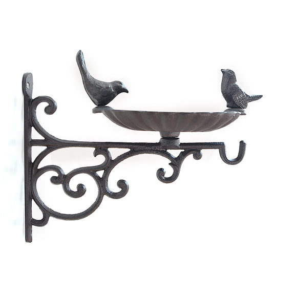 Cast Iron Bird Bath Metal Bracket Easy to Attach Feeding Bowl Bird Basin