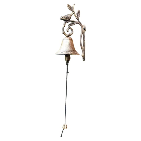 Cast Iron Bird Door Bell Dinner Bell Wall Mounted Iron Construction Rustic Accent for Porch Patio Entry