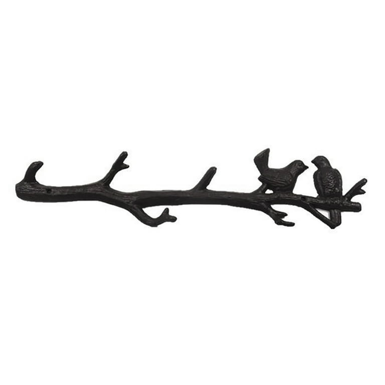 Cast Iron Bird In Branch Hanger With 6 Hooks Decoration Wall Hanging Coat  Rack Decorative Cast Iron Wall Hook Rack For Coats Hats Keys Towels Clothes  
