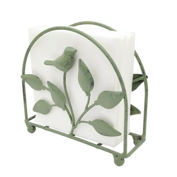 Cast Iron Bird & Tree Classic Napkin Holder Tabletop Freestanding Tissue Dispenser