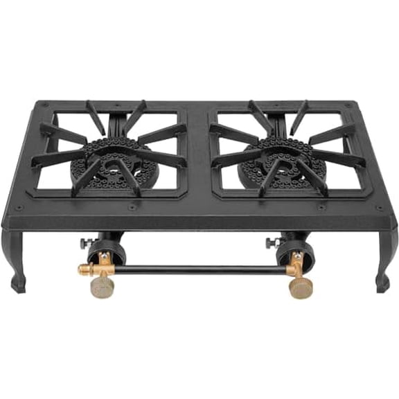 Cast Iron Camping Stove 2 Burner Stove Propane Gas Cooker for Outdoor Camping, Barbecue Grilling, Tailgating, Hiking$$Sport & Recreation Other