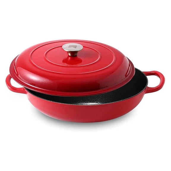Cast Iron Casserole Braiser, with Black Interior