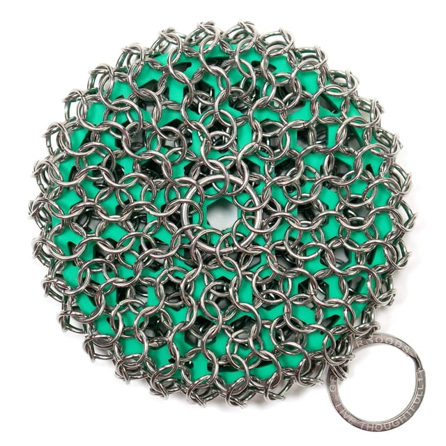 Iron Chain Types Cast Iron Chainmail Scrubber for Your Cast Iron Skillet, Wok, or Pan ...