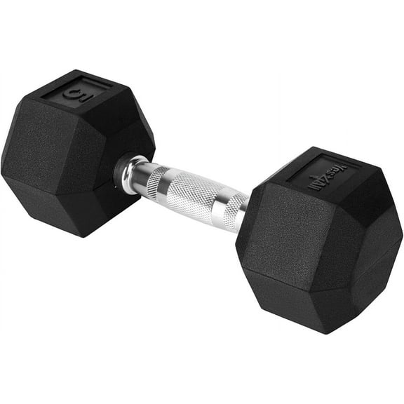 Yes4All 5 LBS Chrome Grip Encased Hex Dumbbells – Durable Hand Weights with Anti-Slip Design, Perfect for Strength Training and Workouts