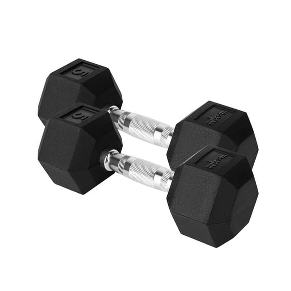 Cast Iron - Chrome Grip Hex Dumbbell 5 lbs - Pair