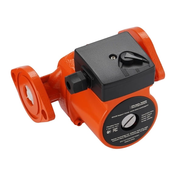 Cast Iron Circulator Pump 23 GPM 120V, 16ft Lift Hot Water Recirculation Pump - 1 Inch Flange, 3 Speed, Quiet Heating System Pump