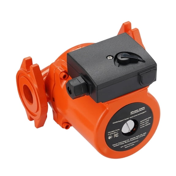 Cast Iron Circulator Pump 33 GPM 120V, 33ft Head, Hot Water Recirculation Pump, 1-1/4" Flange, 3-Speed, Quiet for Home Heating