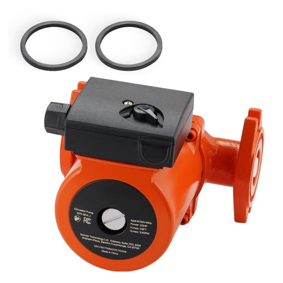 Cast Iron Circulator Pump 33 GPM 120V, Hot Water Recirculation Pump 33ft Lift, 3-Speed Adjustable, Quiet 45dB, 1-1/4" Flange, for Home Heating System
