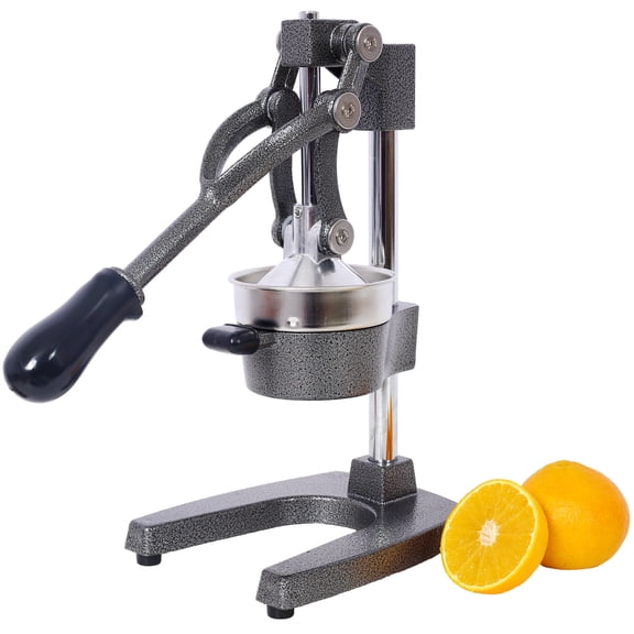 Cast Iron Citrus Juicer - Grade Manual Hand Press Juice Press for Fresh Orange Juice, Heavy Duty Countertop Squeezer, Gray