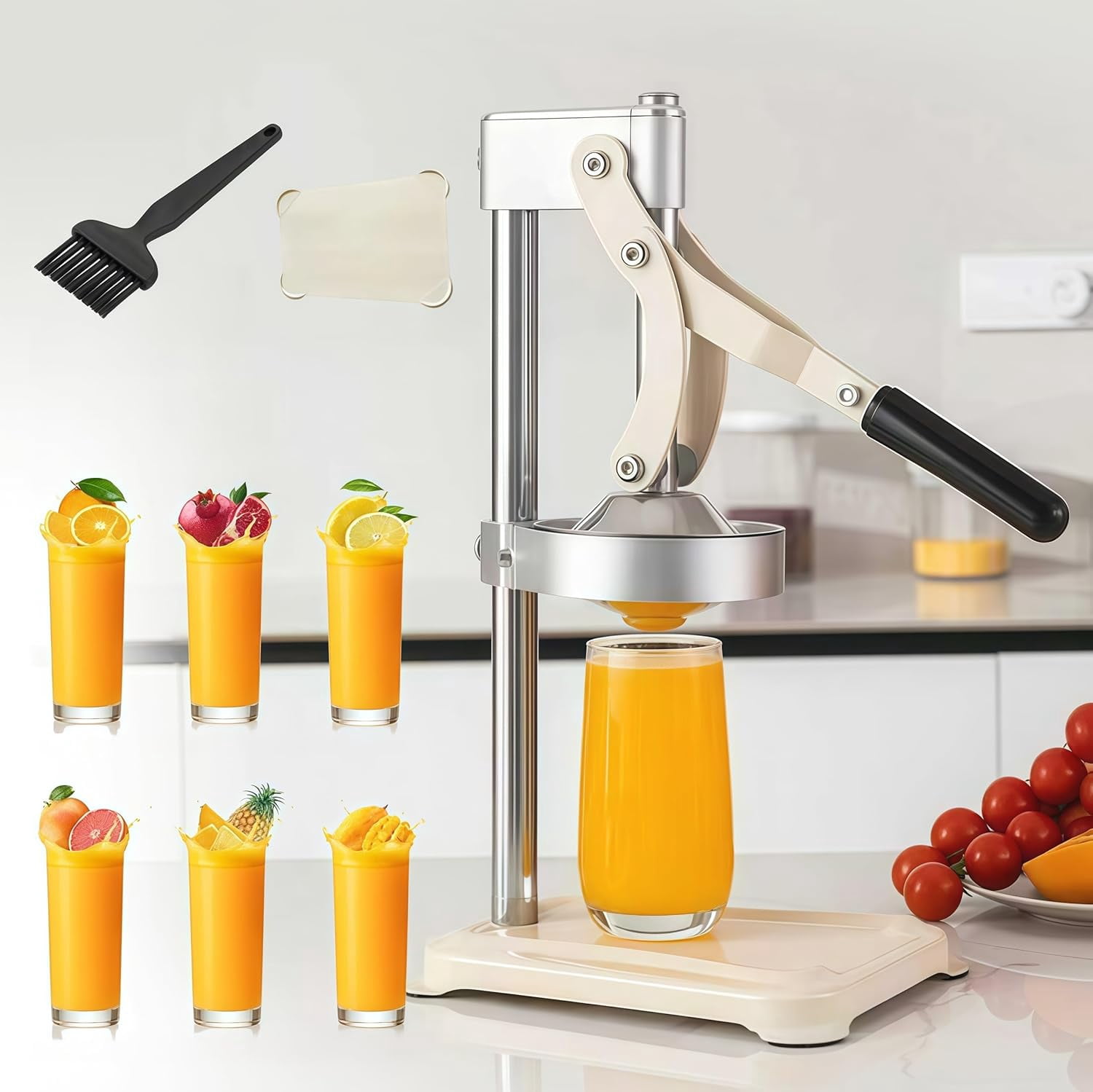 Cast Iron Citrus Juicer,Hand Press Juicer Machine, Hand Press Squeezer, Stainless Steel Crusher, Manual Lemon Press With Large Pressure Plate, Easy Juice Extraction