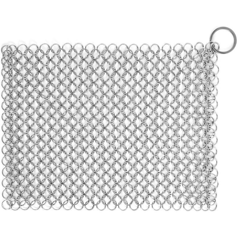 Cast Iron Cleaner — 8x6 Square Cast Iron Scrubber, Premium Stainless  Steel Scrubber with Hanging Ring, Ultra-hygienic Anti-Rust Chainmail  Scrubber for Cast Iron Pans - Yahoo Shopping