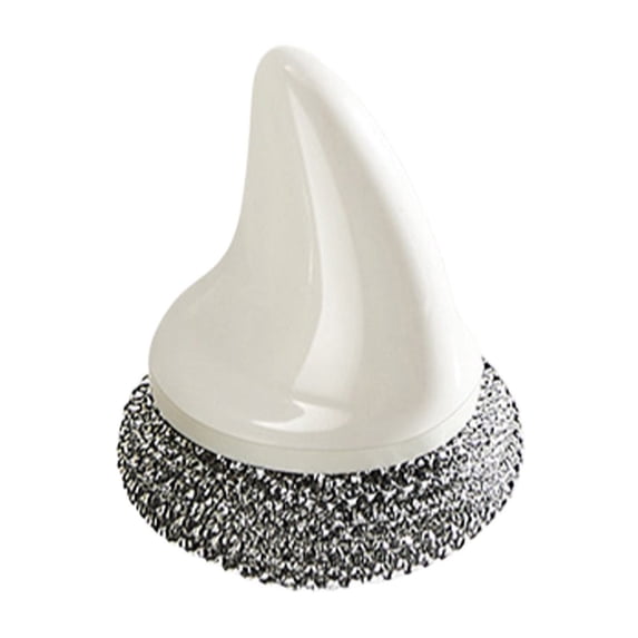 Cast Iron Cleaner Scrubber with Detachable Handle,Kitchen Scrub Brush ,Scrubber For Cookware,Scrubbing Sponge Scrub Brush to Clean Pan,Skillet,Grill,Sinks,2.36x3.54 inch(White)