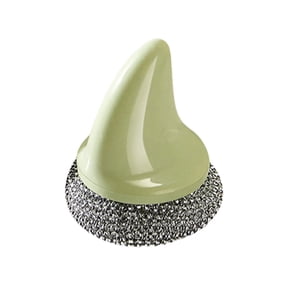Cast Iron Cleaner Scrubber with Detachable Handle,Stainless Steel Wool Scrubber,Scrubber Cast Iron Cleaning Kit,Metal Scrubbing Sponge Scrub Brush to Clean Pan,Skillet,Grill,Sinks(Green)