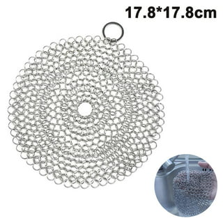 BBQ BBQSM6X6-615LP 6 in. Stainless Steel Chain Mail Scrubber for Cast Iron  Cookware 