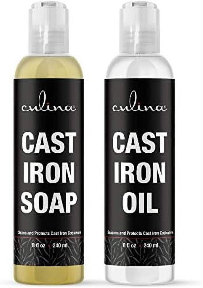 Cast Iron Cleaning Kit A Cleaner Bundled With CastIron Conditioner Oil 8Oz Kosher Certified