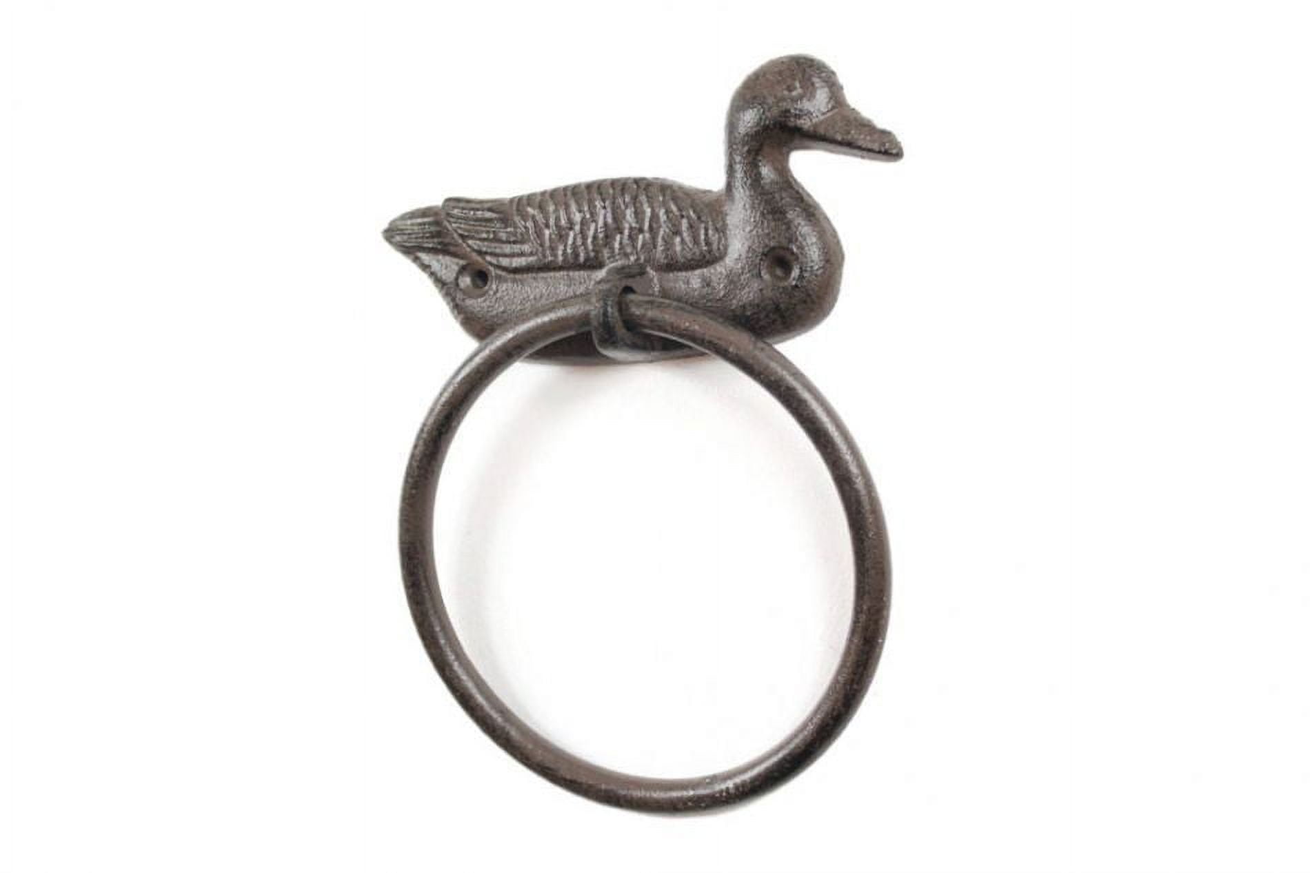 Cast Iron Decorative Mallard Duck Towel Holder 6.5