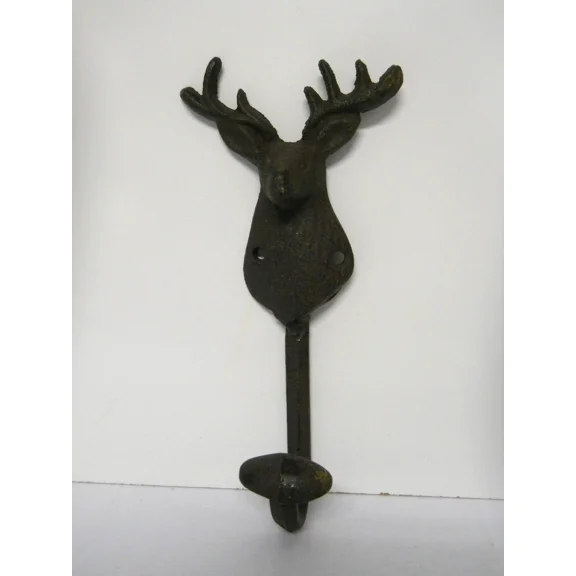 Cast Iron Deer Antler Wall Hook Key Towel Coat Hanger Rustic Cabin & Lodge Decor
