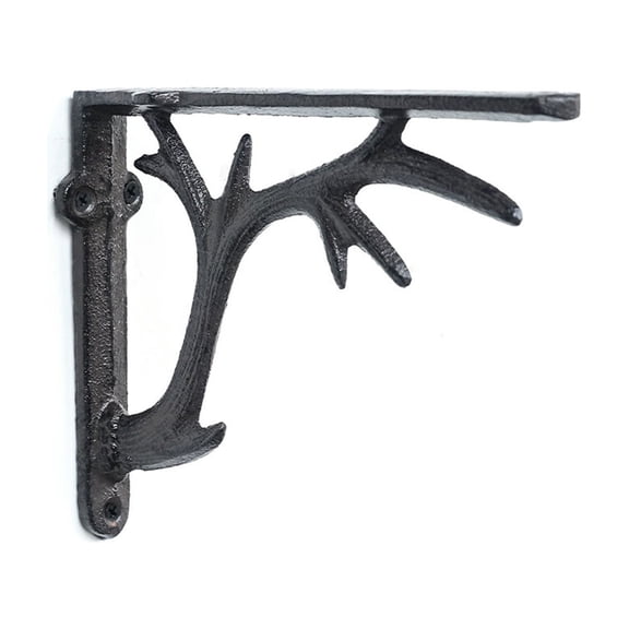Cast Iron Deer Antler Wall Shelf Brackets, Rustic Tree Branch Wall Mount Support Brackets, Antique Home Farmhouse Decor