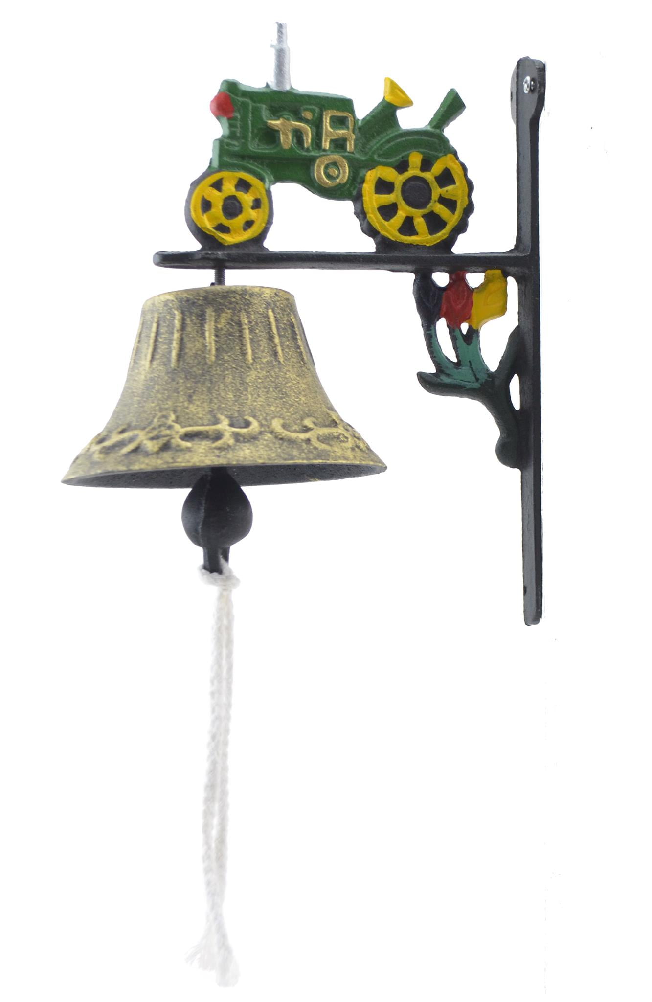 Cast Iron Dinner Bell - Green Farm Tractor - Colorful