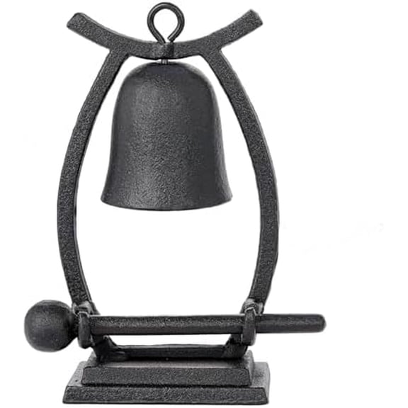 Cast Iron Dinner Bell with Striker - Vintage Tabletop Service Bell for Home, Office, Restaurant, or Bar - Rustic Farmhouse Decorative Ornament with Clear Ringing Sound$$Home Decor, Kitchen, & Other