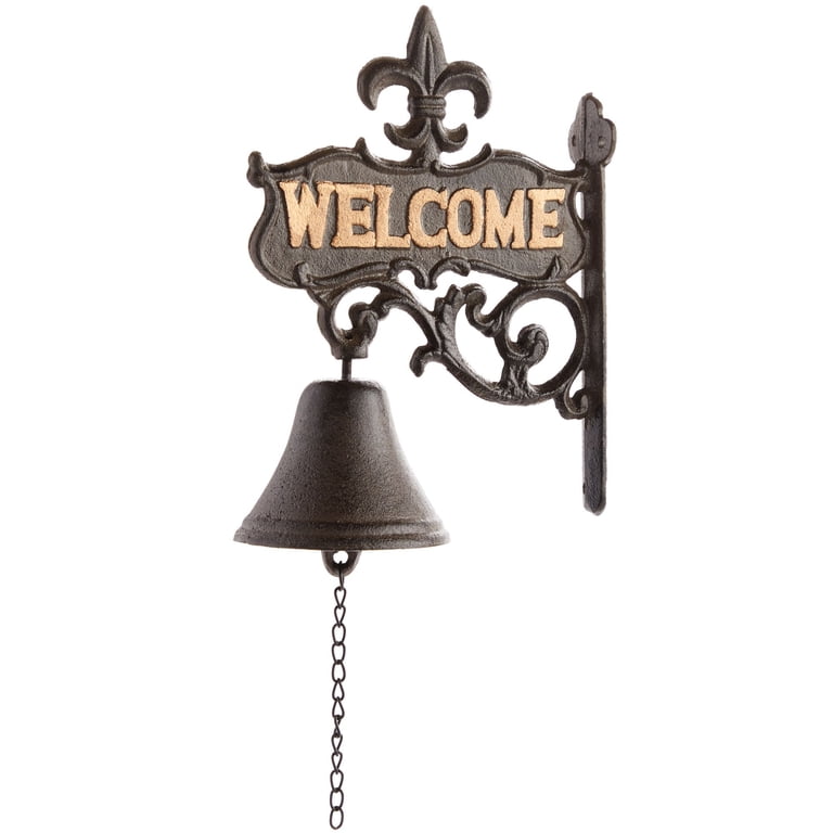 Amazon.com: 14 Inch Large Cast Iron Farmhouse Dinner Bell  Cast Iron Bell for Front Door, Antique and Vintage Style Outdoor Dinner Bell main image 1