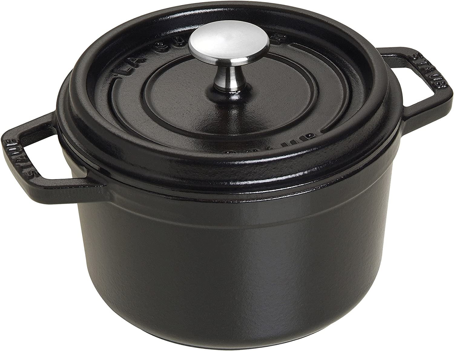 Cast Iron Dutch Oven 1.25qt Round Cocotte, Made in France, Serves 2, Matte Black