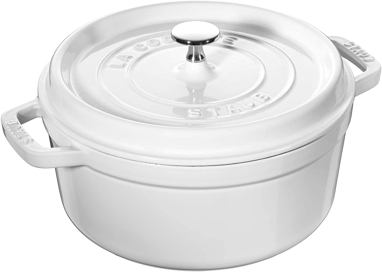 Cast Iron Dutch Oven 4qt Round Cocotte, Made in France, Serves 34, White
