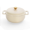 thumbnail image 1 of Professional 5QT Cast Iron Enamel Dutch Oven | Ceramic White | Non-Stick, Oven &amp; Induction Safe | 13"x10.5"x7" | Includes 2 Silicone Gloves, 1 of 10