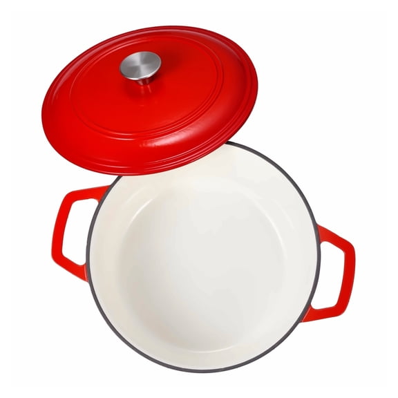 Cast Iron Dutch Oven 6 Quart, Enameled Pot with Lid & Handles