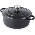 thumbnail image 1 of Cast Iron Dutch Oven with Lid – Non-Stick Ovenproof Enamelled Casserole Pot, Oven Safe up to 500° F – Sturdy Dutch Oven Cookware – Dark Blue, 6.4-Quart, 28cm – by Nuovva, 1 of 6