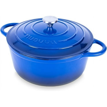 Cast Iron Dutch Oven with Lid – Non-Stick Ovenproof Enamelled Casserole Pot, Oven Safe up to 500° F – Sturdy Dutch Oven Cookware – Red, 6.4-Quart, 28cm –