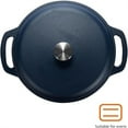 thumbnail image 1 of Cast Iron Dutch Oven Pot with Lid, Enameled, Round, Dual Handles, Heavy-Duty, Medium, 6-Quart, Matte Navy, 1 of 4