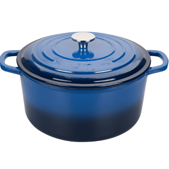 Cast Iron Dutch Oven Pot with Lid, for Sourdough Bread Baking, Round Dutch Ovens, 4.5 Quart, Blue